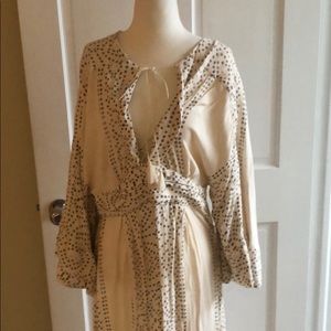 Long dress bohemian vibe with lace up detail